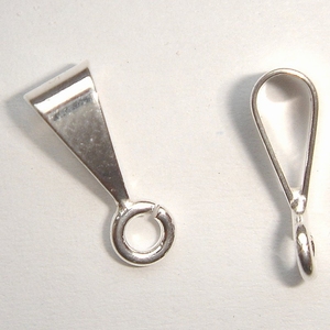 Sterling silver bail with open eye, big