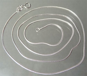 Zilveren kettinkje, plat, 46 cm