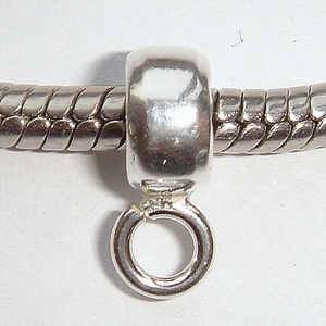 Sterling silver smooth hang on with open eye for charm 1