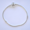 925 Silver bracelet, diameter 3 mm, length 21.6 cm 