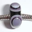 A square bead in black and purple 