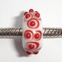 White with red-white spots and red dots 