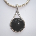 Sterling silver pendant onyx 
