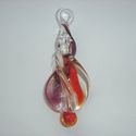 Glass pendant in red and purple 