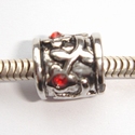 Cylinder with red zirconia in flower 