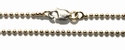 Zilveren ketting, ball chain, 1,5 mm dik, lengte 89 cm 
