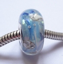 Blue silver glass with ivory spots 